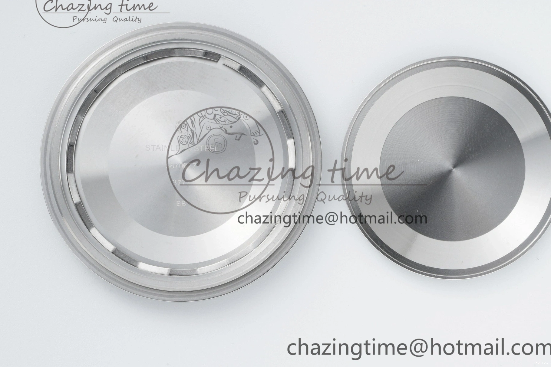 MIROTIME 0126 Pilot Chrono SS AZF 1:1 Best Edition Black Dial Orange Markers on Brown Leather Strap A EasyCare 7065